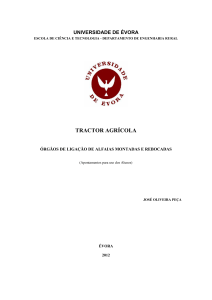Tractor Agrícola: Órgãos de Ligação de Alfaias Montadas e Rebocadas