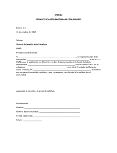 Formulario de Autorización UNAD para Comunidades