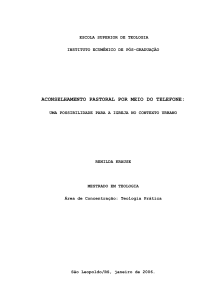 Aconselhamento Pastoral por Telefone: Possibilidade Urbana