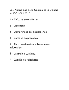 Gestión de Calidad ISO 9001:2015 y Aportaciones de Juran