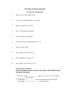 English Grammar Worksheet: Tenses Practice