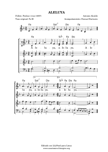 Partitura de ALELUYA - Antonio Alcalde
