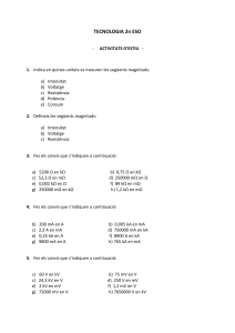 Ejercicios de Tecnología 2º ESO: Electricidad y Circuitos