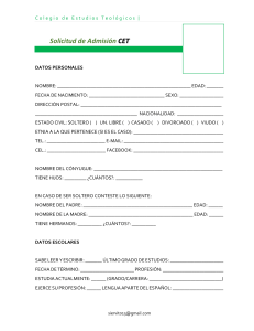 Solicitud de Admisión CET: Datos y Pacto del Estudiante