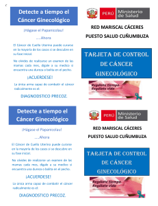 Tarjeta de Control de Cáncer Ginecológico: Papanicolau y Examen de Mamas