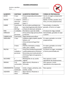 Dieta Hiposódica: Lista de Alimentos y Recomendaciones