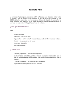 Guía de Formato APA: Citando Fuentes Correctamente