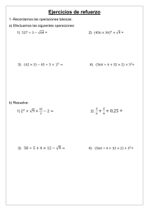 Ejercicios de Refuerzo Matemáticas