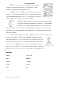 Costa Rica Nature Worksheet: Vocabulary & Comprehension