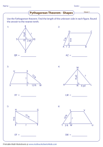 Pythagorean Theorem Shapes Worksheet - Math Practice