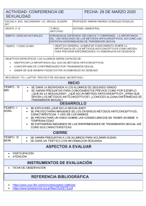 Plan de Lección: Sexualidad y Anticoncepción en Secundaria