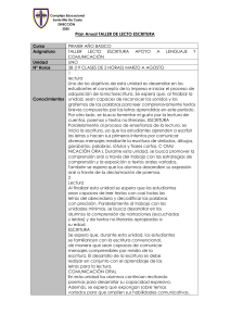 Plan Anual Lectoescritura 1° Básico