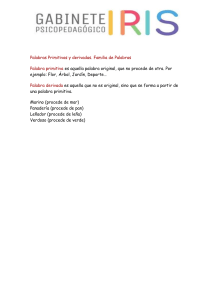 Palabras Primitivas y Derivadas: Ejercicios de Lenguaje