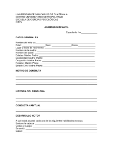 Anamnesis Infantil: Formulario de Evaluación Psicológica