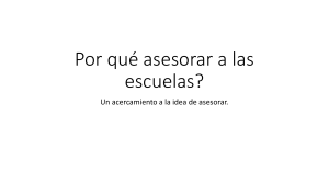 Asesoría Escolar: Por qué y Cómo Apoyar a las Escuelas