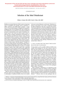Selection of the ideal desinfectant
