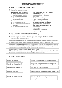 Taller de Lengua y Literatura: Ensayo Argumentativo y Puntuación