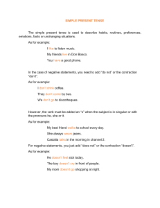 Simple Present Tense: English Grammar Lesson