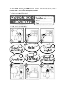 Saludos, verbos y partes de la cara en inglés - Actividades