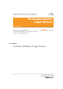 Translators: Mediators of Legal Transfers - Legal History