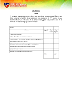 Lista de Cotejo Afiche 7° Básico: Evaluación Lenguaje