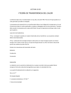 Transferencia de Calor: Termodinámica y Radiación
