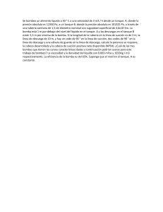 Problema de bombeo de fluidos: cálculo de potencia, altura, NPSH