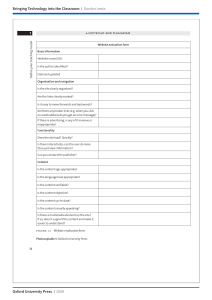 Website Evaluation Form: Assessing Online Resources