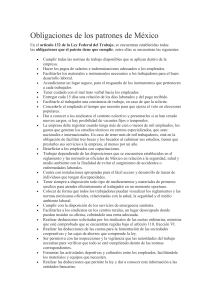 Obligaciones de los Patrones en México (Ley Federal del Trabajo)