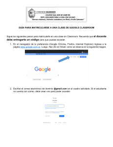 Guía para Matricularse en Google Classroom