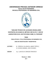 Análisis CBR de Bases Granulares en Gran Chimú, El Porvenir