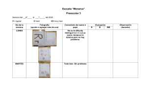 Informe de Progreso Preescolar "Monarca" Semana 27-1