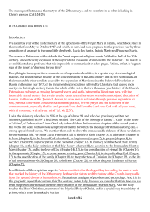 Fatima Message & 20th Century Martyrs: Theology & Hope