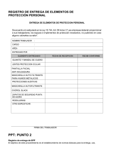 Registro Entrega EPP: Formulario de Protección Personal