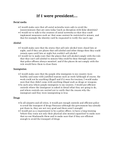 Presidential Platform: Social Media, Alcohol, Immigration, Drugs, Environment