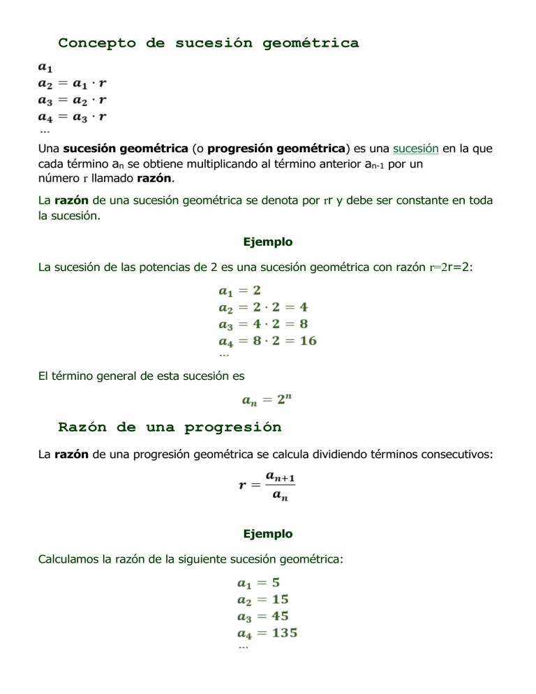 Concepto De Sucesión Geométrica