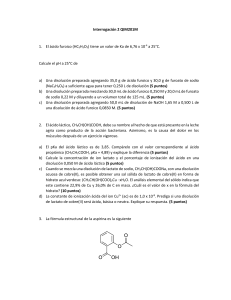 Examen de Química: Ácido-Base, Solubilidad y Estereoquímica