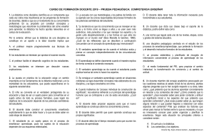 Prueba Pedagógica: Competencia Enseñar - Formación Docente