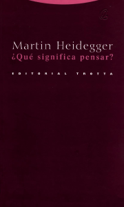 Que significa pensar Heidegger