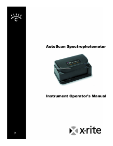 AutoScan Spectrophotometer Instrument Operator's Manual