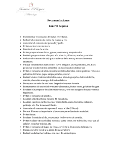 Recomendaciones para Control de Peso | Nutrición