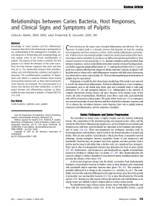 Caries Bacteria, Pulpitis & Host Response: A Review