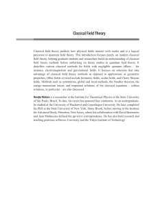 Classical Field Theory Textbook