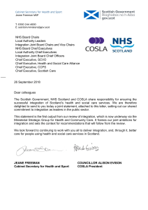 Health & Social Care Integration in Scotland: Joint Statement
