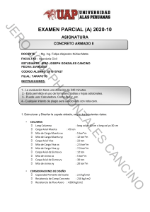 Examen Concreto Armado II: Diseño de Zapata Aislada