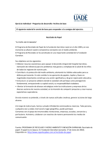 Reciclaje de Papel Fundación Garrahan: Artículo Informativo
