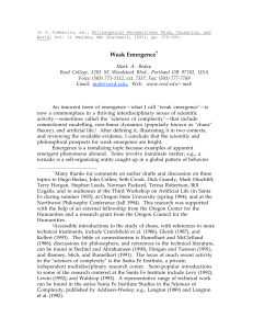 Weak Emergence: A Philosophical Perspective