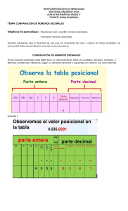 Guía de Matemáticas: Comparación de Números Decimales (5° Grado)
