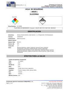 MSDS Glicerina: Seguridad, Riesgos y Primeros Auxilios