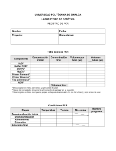 Registro PCR: Laboratorio de Genética